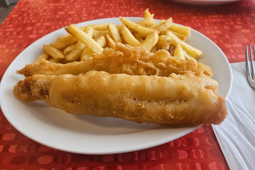 Haddock and chips with golden-brown fries at Golden Fish & Chips in Hamilton